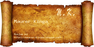 Maurer Kinga névjegykártya